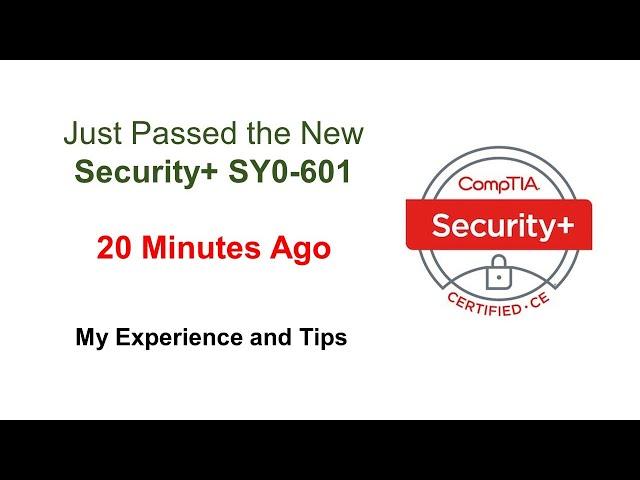 Just Passed the New Security+ SY0-601 20 Minutes Ago, My Experience