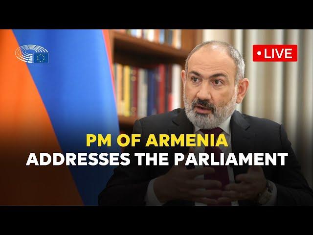 Armenian Prime Minister Nikol Pashinyan speaks to the European Parliament