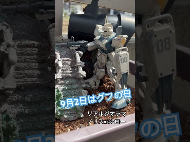 【グフ】9月2日は、もちろんグフの日ですよねー。お庭でリアルジオラマです。