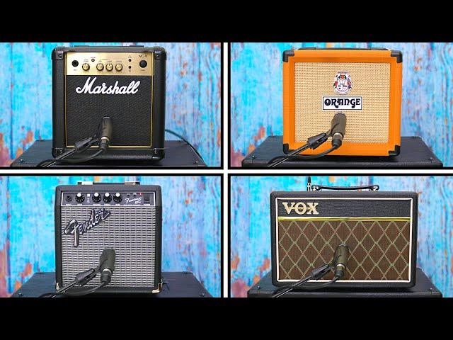 BEGINNER Amp Shootout - Marshall MG10 VS Fender Frontman 10G VS Orange Crush 12 VS Vox Pathfinder 10