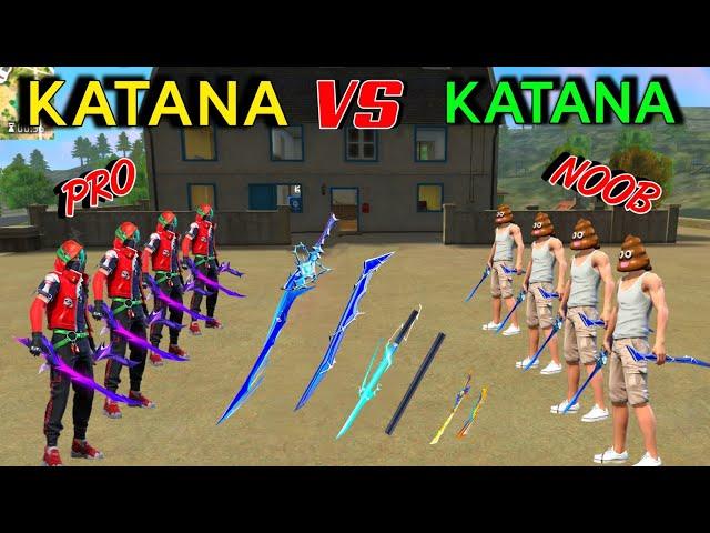 Katana vs Katana Skin Fight  NOOB vs PRO New KATANA SKIN Challenge  Garena Free Fire  Y GAMING