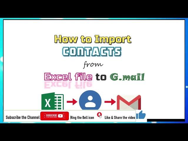 How to Import Contacts from excel to gmail