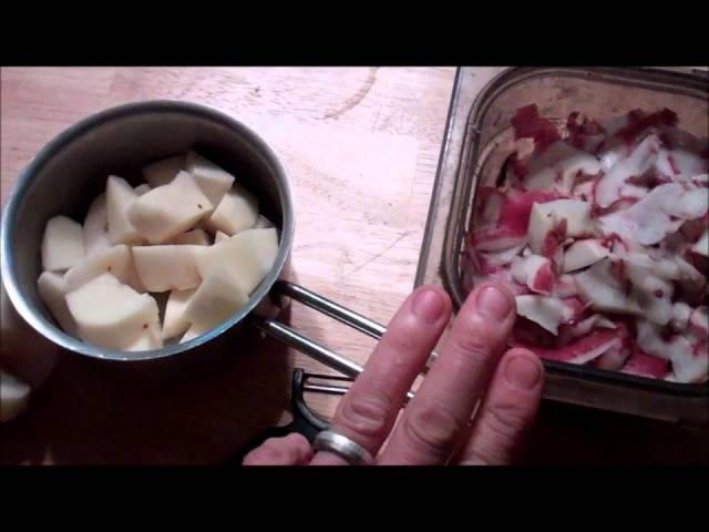 Beans, potatoes and cucumbers.