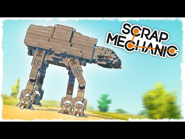 БИТВА: ШАГОХОД НА ПОРШНЯХ В SCRAP MECHANIC!!!