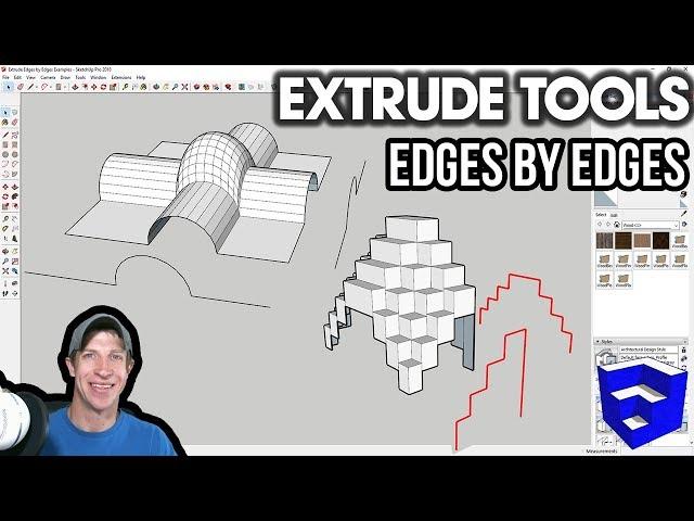 SKETCHUP EXTRUDE TOOLS TUTORIALS (EP4) - Extrude Edges by Edges for SketchUp