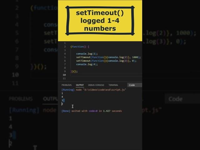 setTimeout() logged 1-4 numbers and check delay in javascript #javascript #reactjs