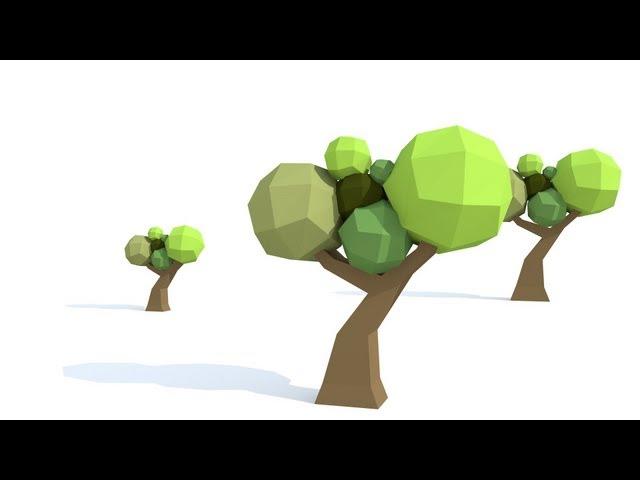 Моделирование Low Poly дерева | Урок по Cinema 4D