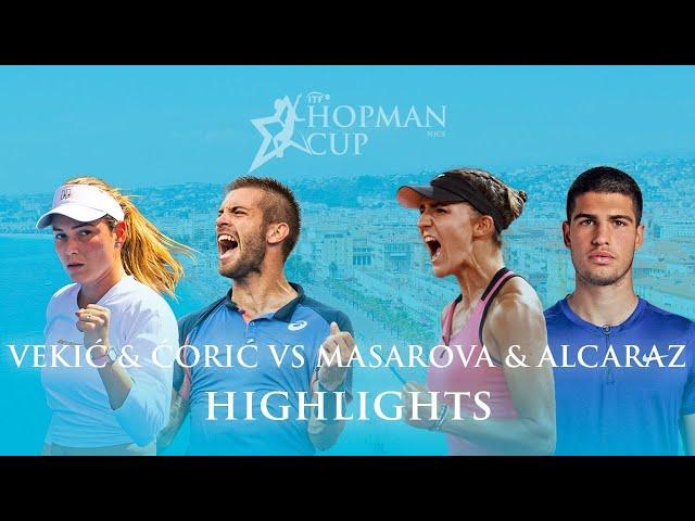 Donna Vekić & Borna Ćorić vs Rebeka Masarova & Carlos Alcaraz (Croatia vs Spain) Hopman Cup