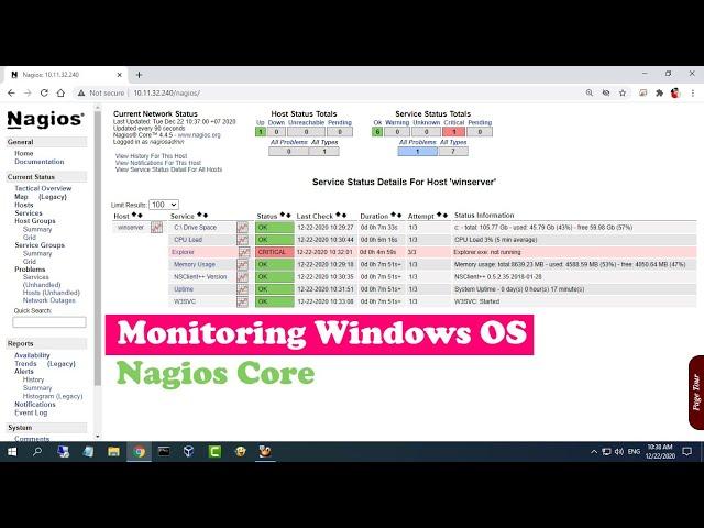 How to Monitoring Windows Machines using Nagios Core for free