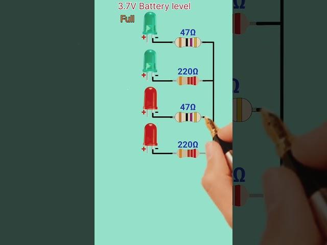 How to make a 3.7V battery level indicator#diy #circuitdiagram