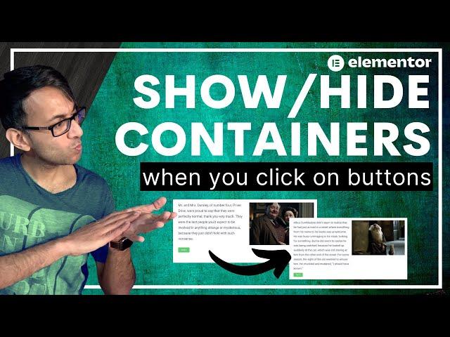 How to Show and Hide Containers with Clicking Buttons - Elementor Wordpress Tutorial