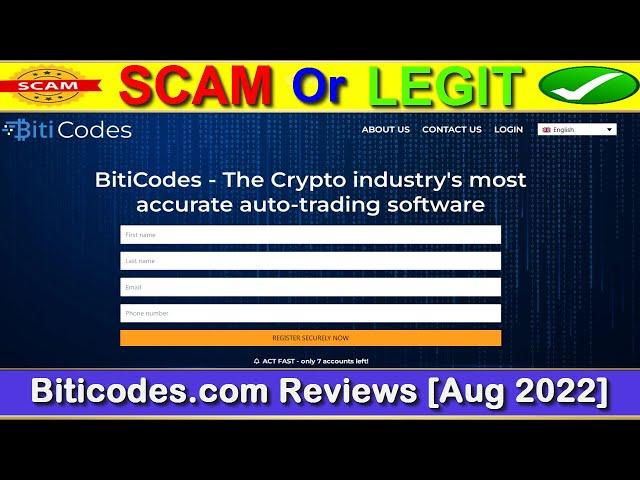 Biticodes Reviews (Aug 2022) [ with 100% Proof ] SCAM or LEGIT ? Biticodes.com Reviews