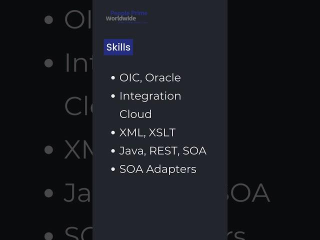 IT Infra Jobs: Oracle Integration Cloud (OIC) Developer Wanted! | People Prime IT Infra Jobs