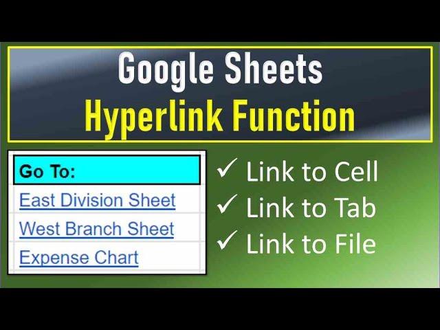 Google Sheets Hyperlink Function