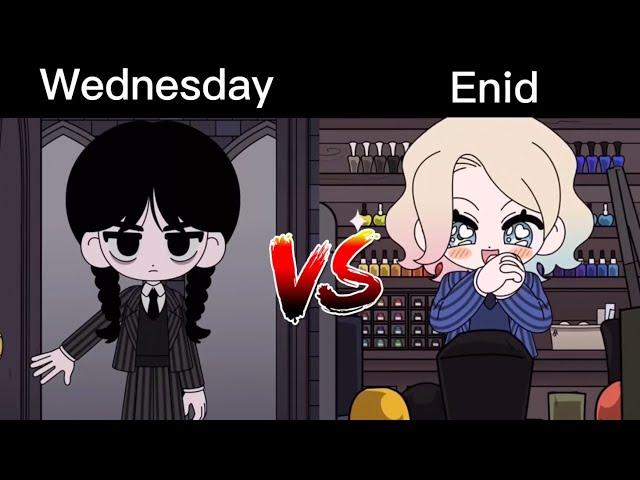 Zero Two Dodging meme - Wednesday VS Enid