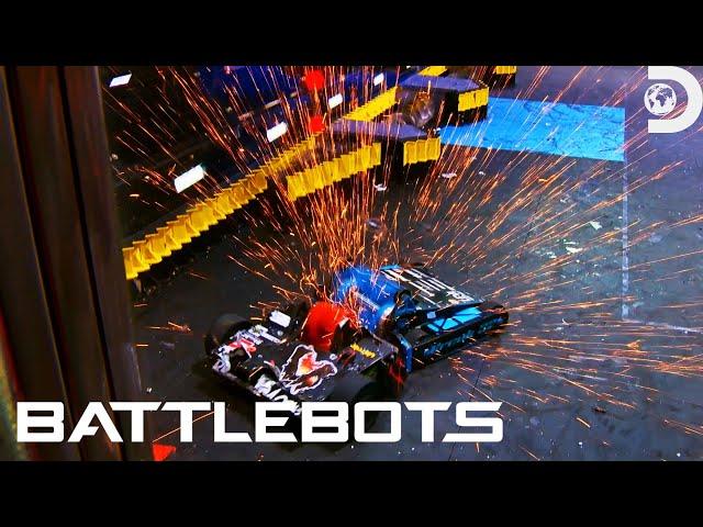 Thrown Across the Arena! Black Dragon vs. Riptide! | Battlebots | Discovery