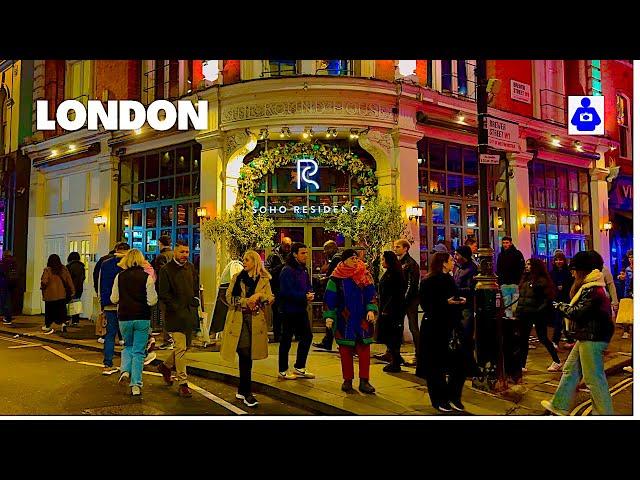 London Christmas Walk  WEST END CHRISTMAS Lights Tour | Central London Walking Soho Tour [4K HDR]