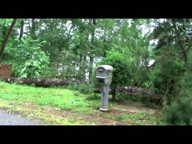 Massive storm damage at house