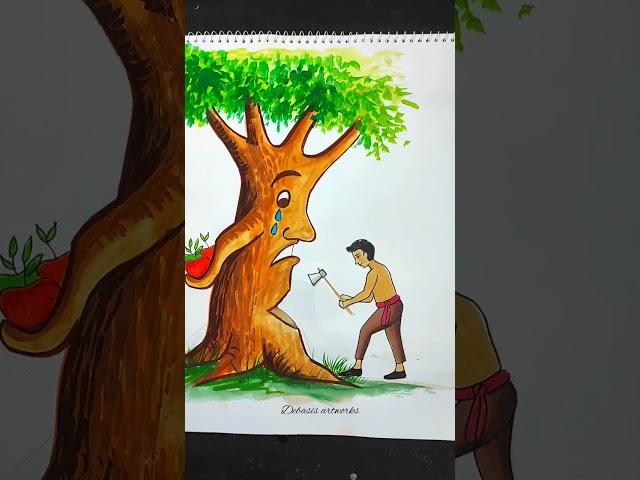 save trees save earth #shorts#youtubeshorts#savetrees#savetheworld#art