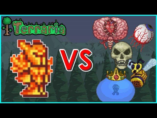 Terraria - Solar Flare Armor vs Pre-Hardmode Bosses (no weapons) | Biron