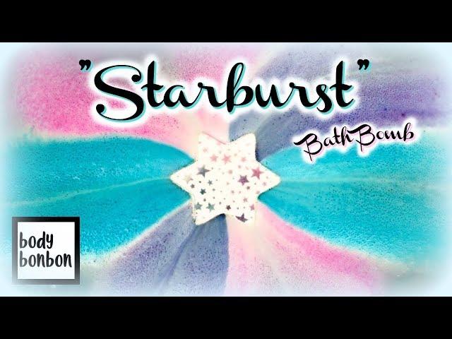 BODY BONBON - "Starburst" Bath Bomb Demo & Review in Jetted Tub BUBBLES!! *SHOOTING STAR BATH ART*