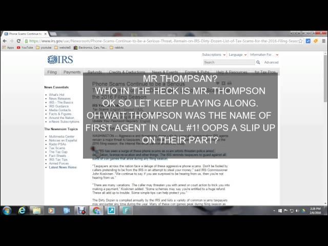 recorded IRS scammer gets tells us to "F" you SOB Call #2