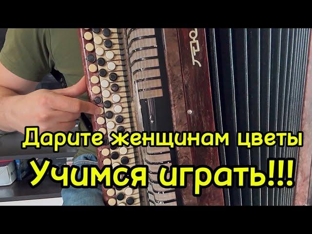 Дарите женщинам цветы /УЧИМСЯ ИГРАТЬ на баяне/