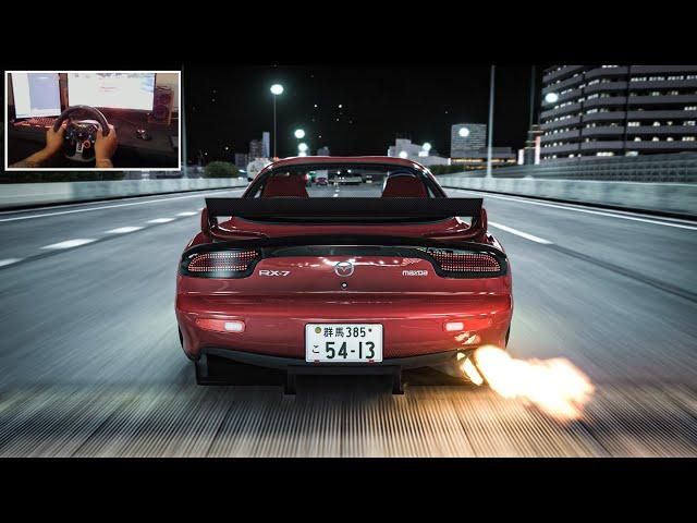 Full Send 750HP Mazda RX-7 4 Rotor Turbo | Assetto Corsa Graphics | Steering Wheel Gameplay