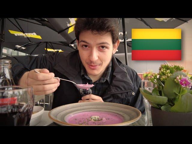 LITHUANIAN TRADITIONAL FOOD!! Cepelinai + COLD BEETROOT  Soup + Koldūnai (DUMPLINGS)