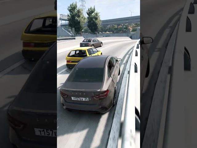 НЕУДАЧНЫЕ ШАШКИ В ГОРОДЕ НА ЛАДА ВЕСТА СПОРТ BEAMNG DRIVE