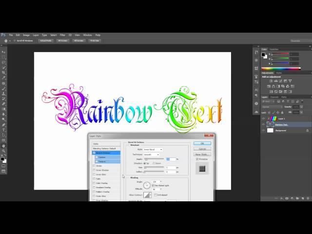 Rainbow Text Tutorial - Adobe Photoshop CS6 CS5 CS4