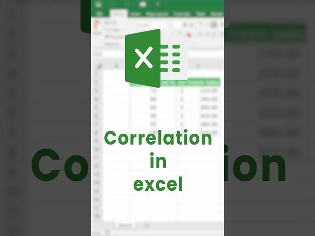 Correlation in Excel (Explained in 40 Seconds) #shorts #excel #correlation