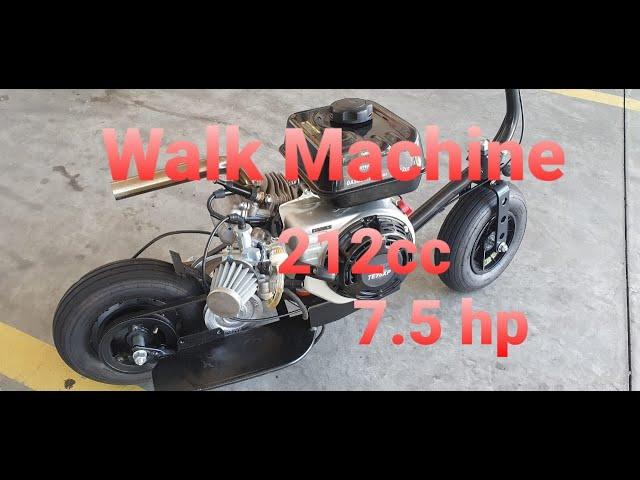 Testando Walk Machine 212cc Preparado andando 110 Km por hora, Walk machine 7.5 HP 4 tempos .