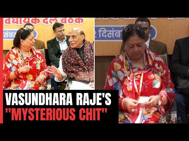 Rajasthan Gets New Chief Minister, But Vasundhara Raje's "Chit" Steals The Show