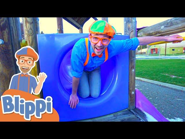 Learning With Blippi At An Outdoor Playground | Educational Videos For Kids