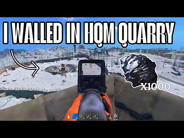 I Walled in HQM Quarry as a SOLO - Rust Console