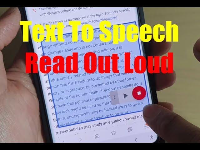 How to Turn On Text To Speech Read Aloud on Android Mobile | 2019