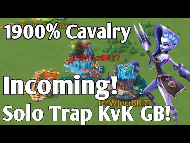 The Strongest Cavalry In the Game burns my T4 Range solo trap! KvK Solo Trap GB | Lords Mobile