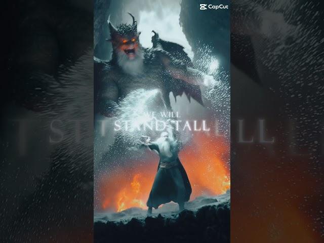A legendary battle! Gandalf faces the Balrog on the Bridge of Khazad-dûm. #gandalf #lotr #balrog