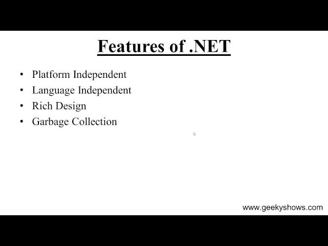 Features of .NET (Hindi)