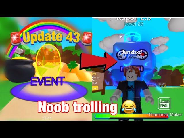 Roblox Bgs shiny robot2.0 Noob disguise trolling Update 43 (Bubble gum simulator)