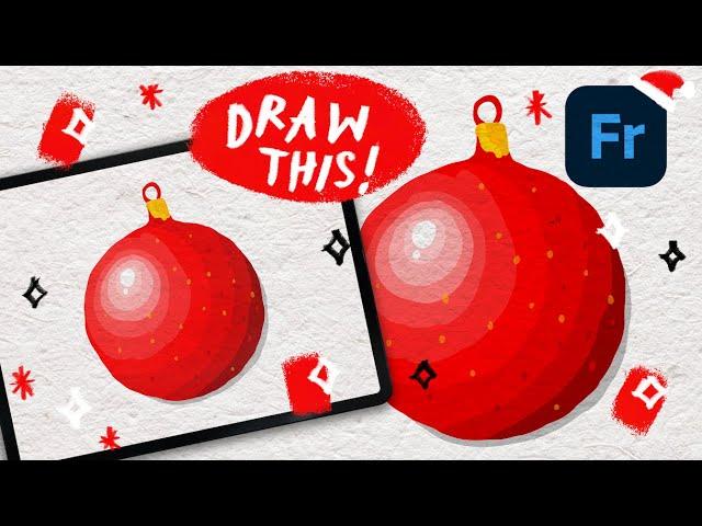 Draw Holiday stuff with #AdobeFresco - A Vector BAUBLE