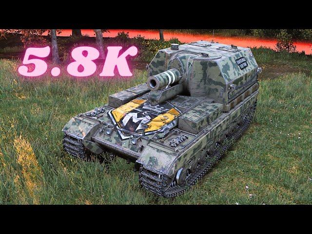 Conqueror Gun Carriage 5.8K Damage Artillery World of Tanks Replays