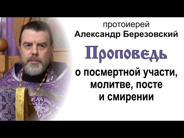 О посмертной участи, молитве, посте и смирении (2023.03.24). Протоиерей Александр Березовский