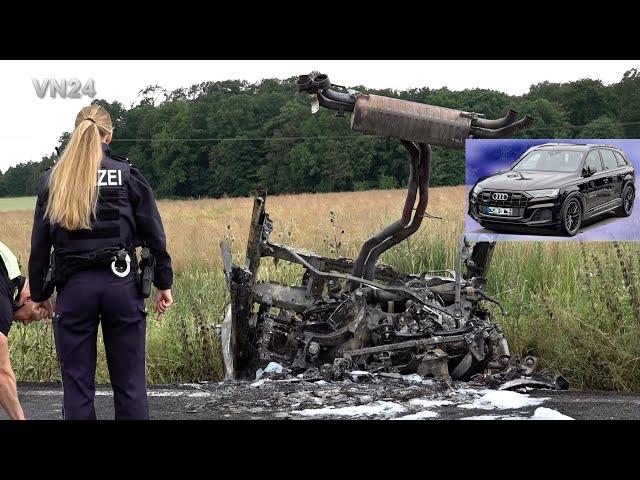 03.07.2024 - VN24 - Was von einem Audi SQ7 nach einem Feuer Unfall übrig bleibt