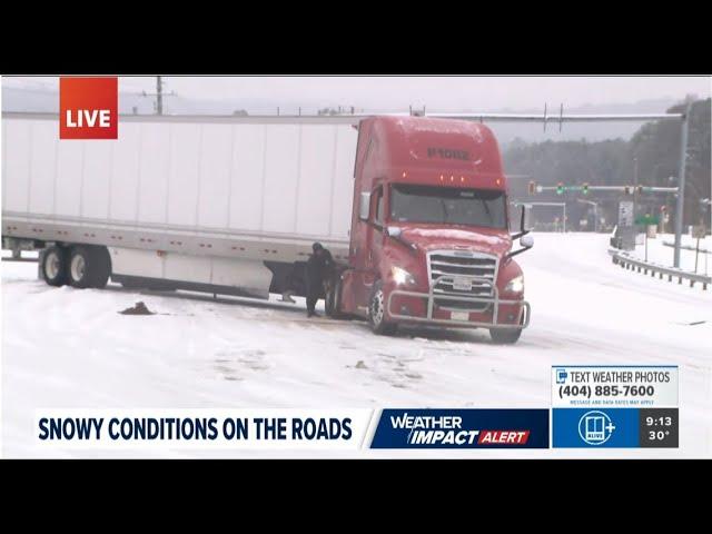 Snowy conditions creating dangerous conditions on roadways