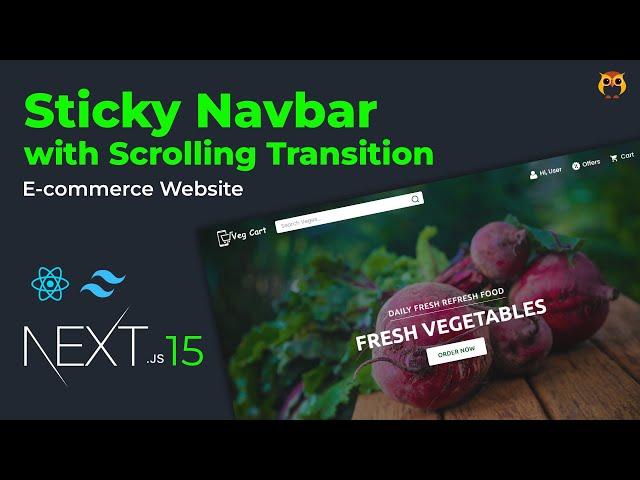 React.js Navbar with Scrolling Transitions | Next.js 15 E-Commerce Website | Geekboots