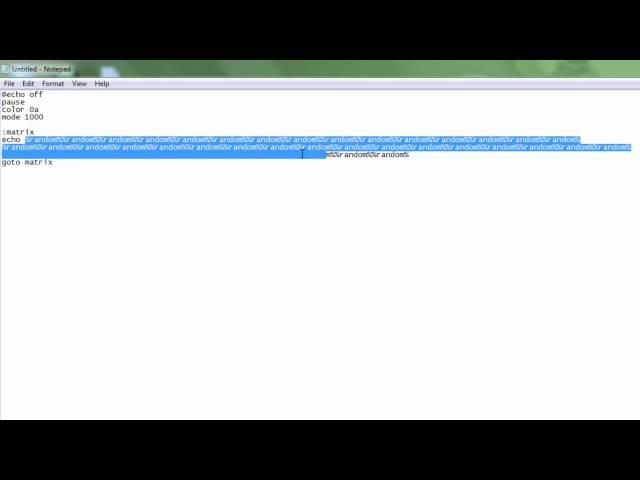 How to make the Matrix Effect using NOTEPAD