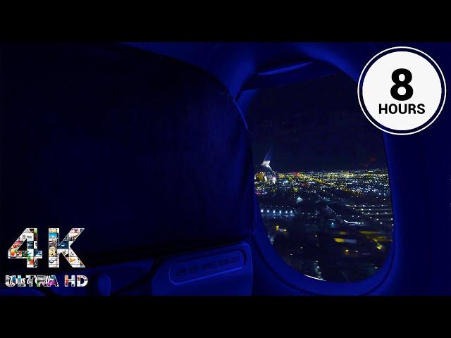 Takeoff & Landing Dark Screen Airplane Ambience | Flight Attendant | Call Ding | Reading, Sleeping