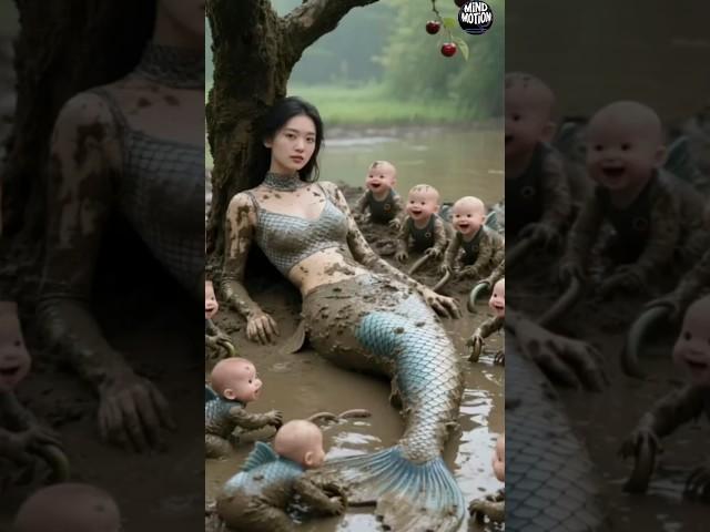 Mermaid's Happy Moment with Her Babies | A Magical Bond!"#MermaidStory #viralshots #catlovers